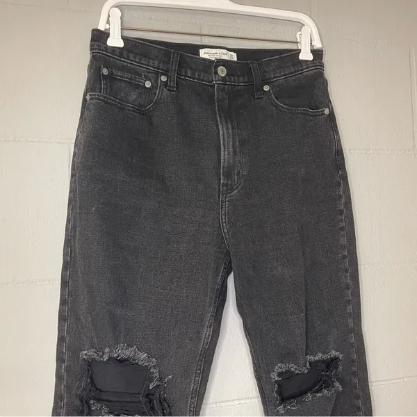 Abercrombie & Fitch The Ankle Straight Ultra High Rise in Black Size 30/10R - Image 4