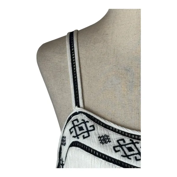 Ariat Dress Women Medium‎ White Gauze Embroidered Western Brandy Mini Boho - Image 5