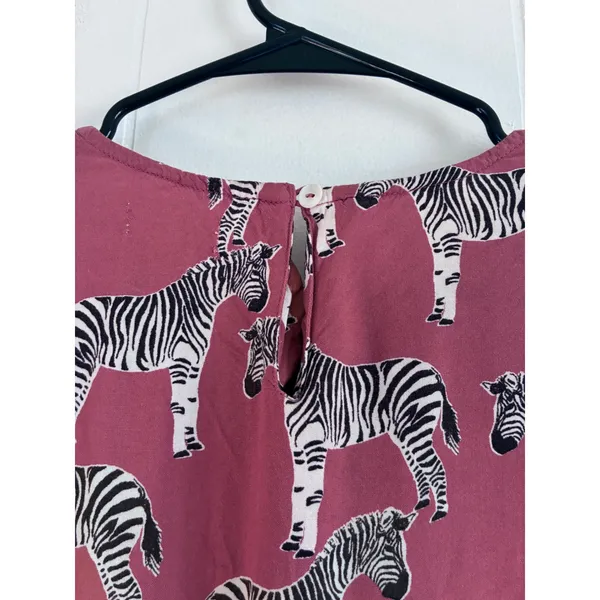 World Market Zebra Print Ruffle Bell Sleeve Blouse Mauve Pink L/XL - Image 8