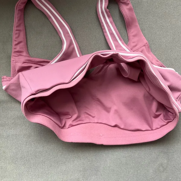 Alo Yoga Airbrush Heart Throb Bra Pink Wild Rose/White M - Image 4