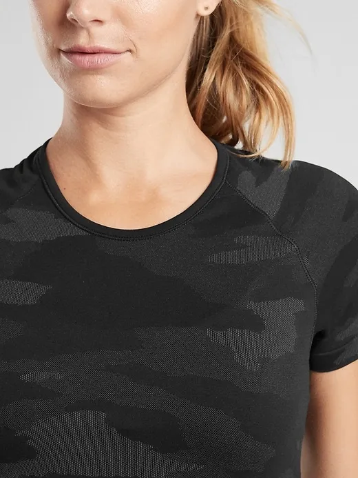 Women's Athletic Momentum T-Shirt Black Camo - Image 2