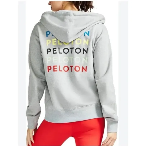 NEW Peloton Rainbow Spellout Zip Up Hoodie Women’s Large - Image 2