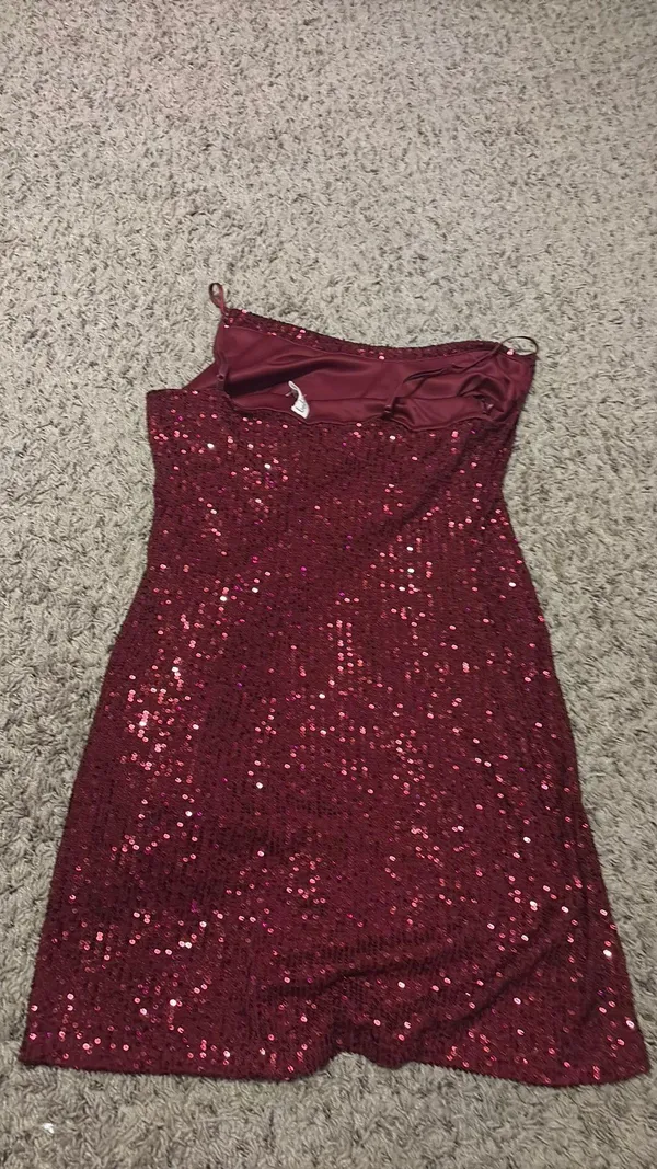 Bebop Dress Sequin Maroon Mini Red Sparkle Party - Image 3