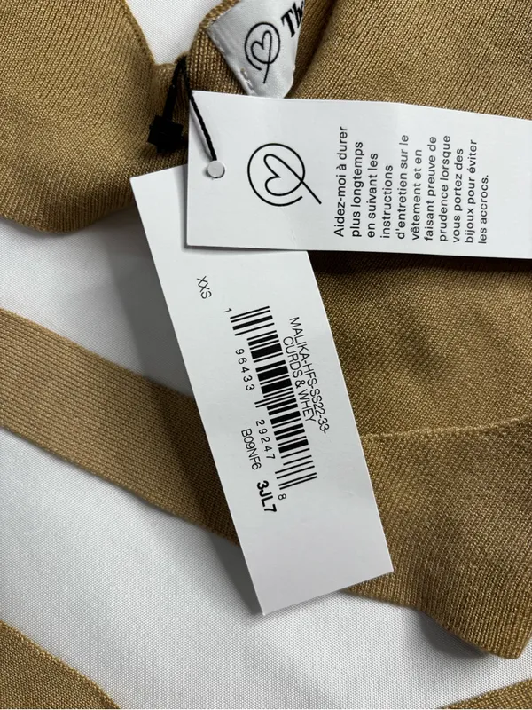 Wrap Front Crop Top in Beige Tan Size XXS - Image 4
