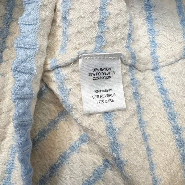 Freshman 1996 Tank Top Womens L Blue & White Striped Cropped Cami Stretch - Image 8