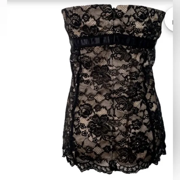 Y2K express Lace Top Mesh Lace Floral Black Lace Festival Grunge Gothic Size 8 - Image 2