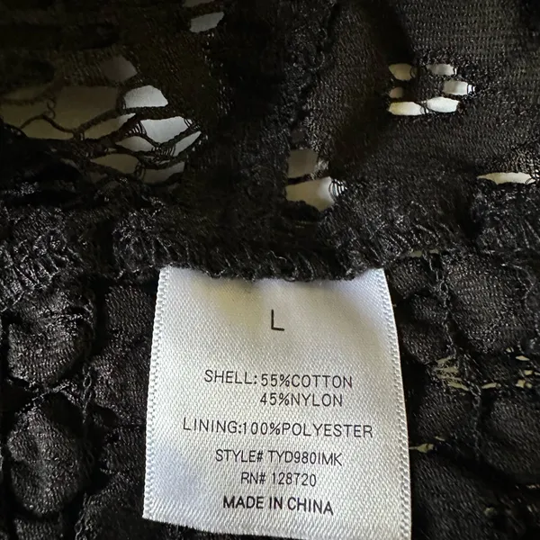 Francesca Collections Top Black‎ Lace Bralette Sz Large - Image 4