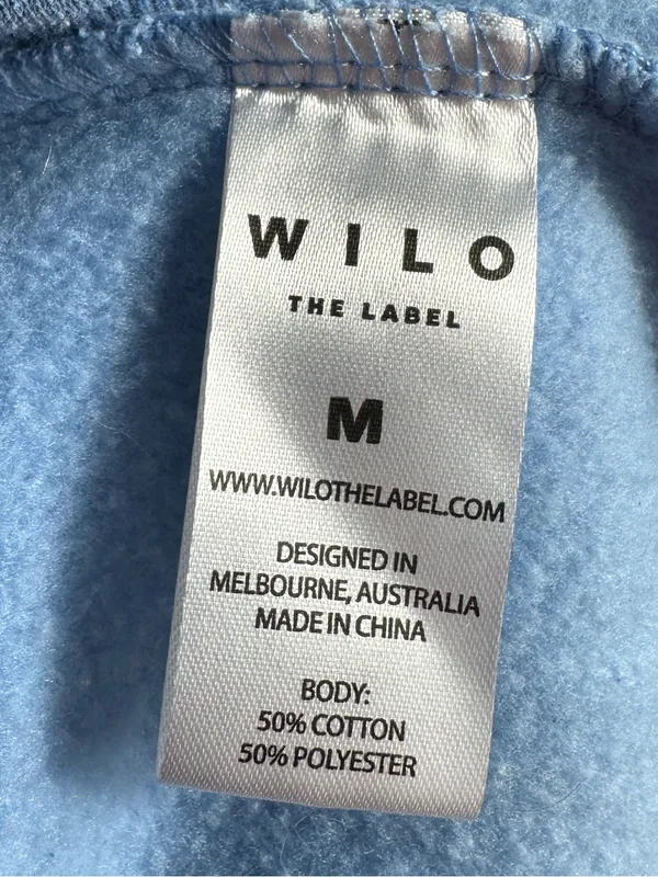 WILO The Label Blue Oversized Crewneck‎ Sweatshirt Pullover Size Medium - Image 8