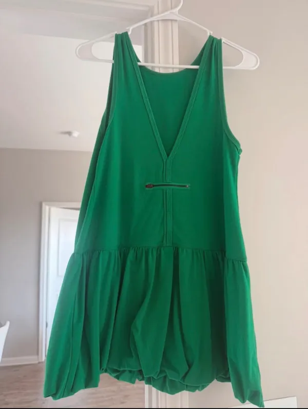 Women’s bubble athletic dress Green Size XS - Image 2