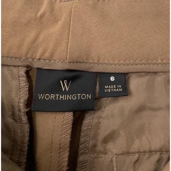 Worthington Bermuda Trouser Short Size 6 Camel Tan Dressy Career Preppy Twee Y2K - Image 5