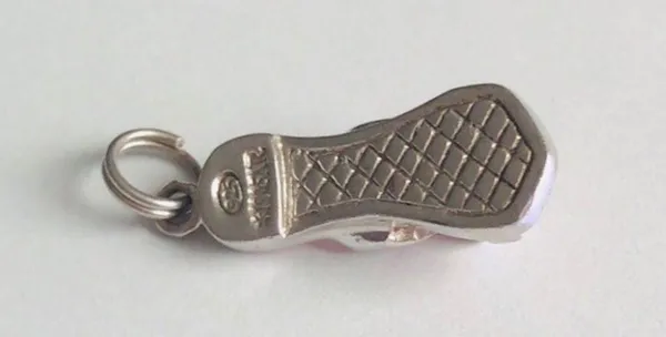 925 Sterling Silver Pink Flip Flop Pendant Charm - Image 2