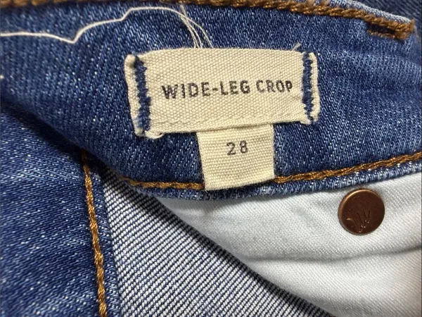 Madewell Wide-Leg High-Waist Crop Jeans in Finney Wash W2550 Sz 28 - Image 7