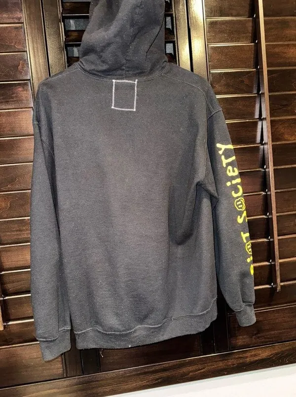 Riot Society Black Hoodie Size Medium Unisex Melting Drip Happy Face - Image 2