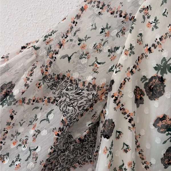 Sweet Magnolia Bubble Long Sleeve Floral Print Blouse - Image 4