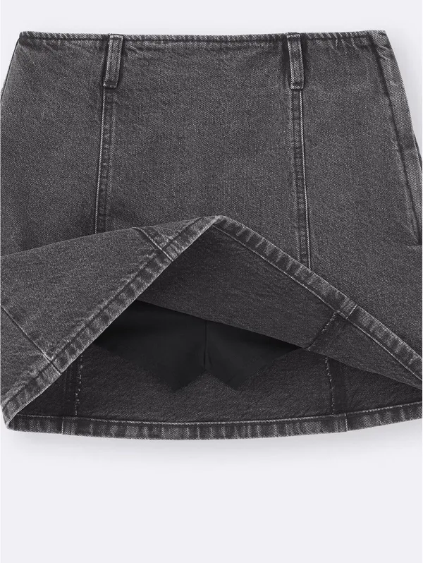 Uniqlo GU Denim Skort Dark Gray XS - Image 4