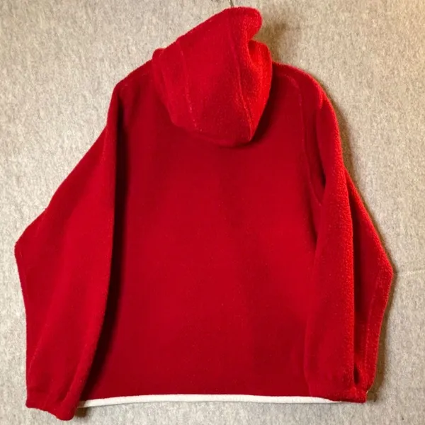Outdoor Voices MegaFleece Snap Up Hoodie XL Red Wool Blend Fleece Pullover - Image 7