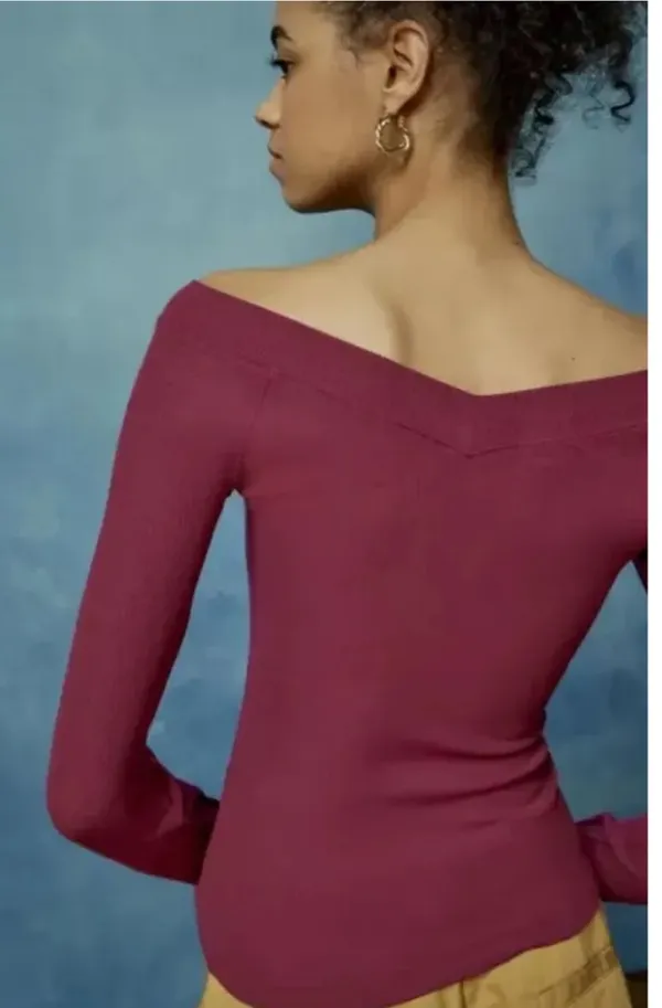 Urban Outfitters V-Neck Long Sleeve Top - Image 3