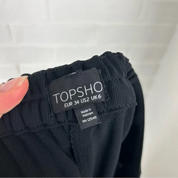 Topshop Black Stripe Trouser Pants Size 2 - Image 3