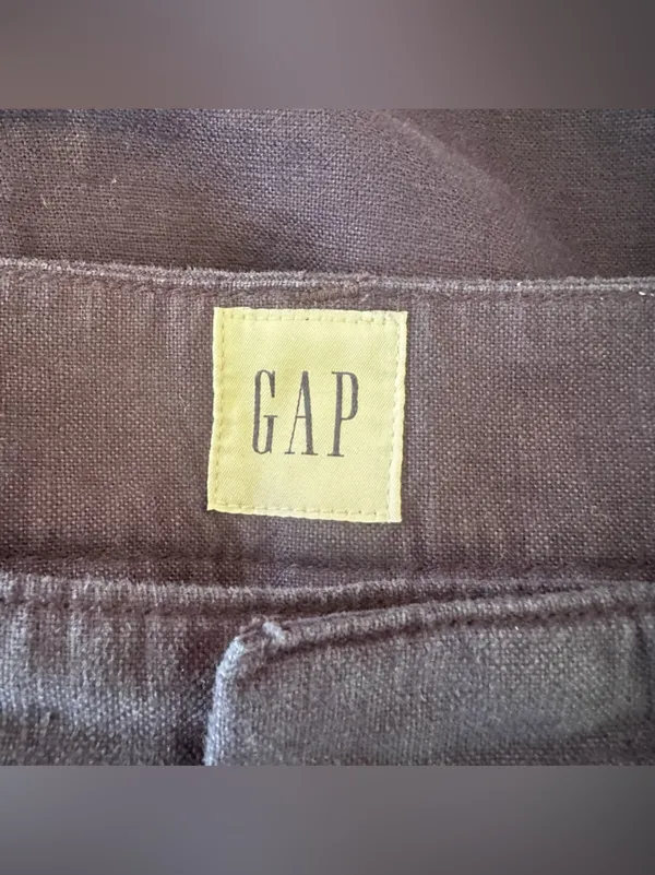Gap Pleated Linen Blend Pants Trousers Women’s 6 Navy Blue Wide Leg High Rise - Image 7