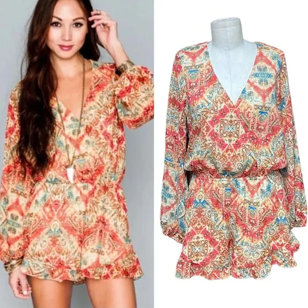 Show Me Your Mumu Rocky‎ Romper Santiago Sandstone Size Large - Image 2