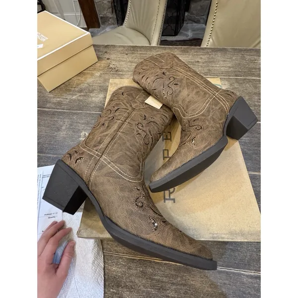 Roper Chloe Snip Toe Cowboy Womens Brown Casual Boots 09-021-1556-0768 Size 8 - Image 6