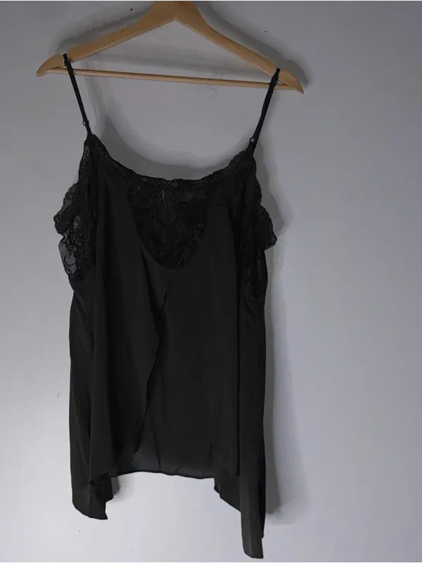 intimately free people Green Sleeveless‎ Lace Open Back Tank Top Medium Rayon - Image 2