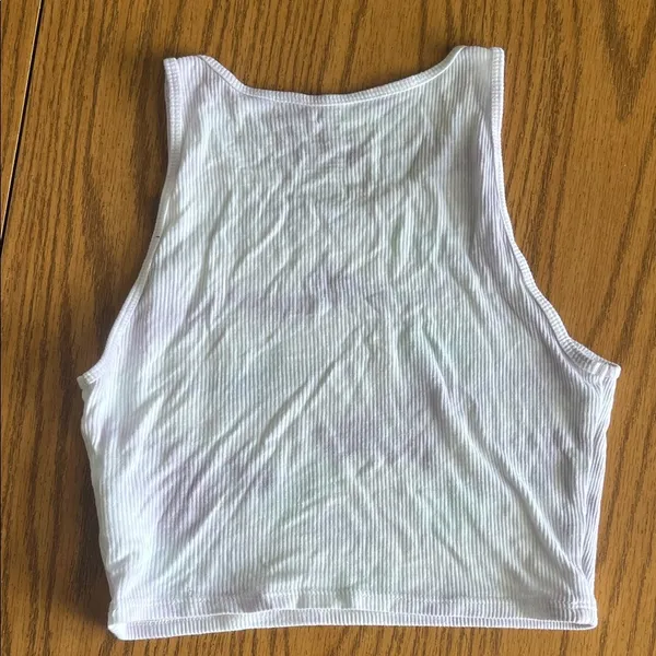 White And Purple American Eagle Ribbed Crop Top - Image 6