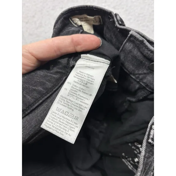 Madewell Perfect Vintage Jeans Womens 25 Black Mid-Rise Straight Leg Distressed - Image 4