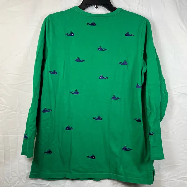 VTG Quacker Factory Green Cardigan with Whale Embroidery SZ:M - Image 2