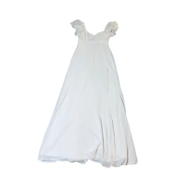 NWT Lulus Size Small Simply Delightful White Tie-Back Flutter Sleeve Maxi Dress - Image 5