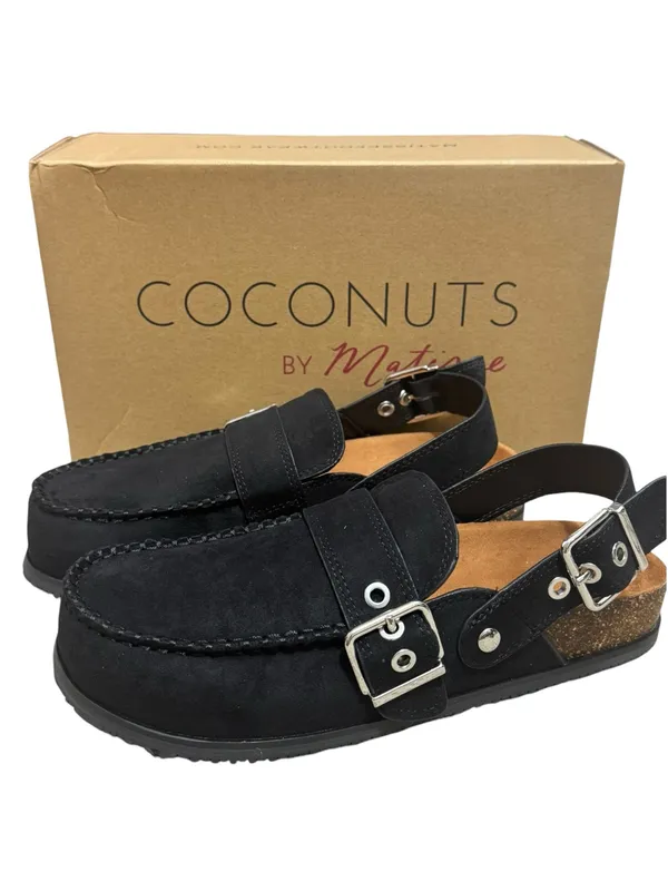 COCONUTS BY MATISSE Tyler Faux Suede Mules 8 Black $95 Retail NEW - Image 2