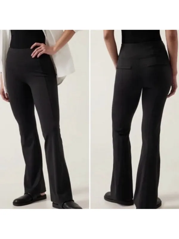 NWT Athleta Delancey Skyline Ankle Flare Pant M Black Stretch Tailored - Image 3