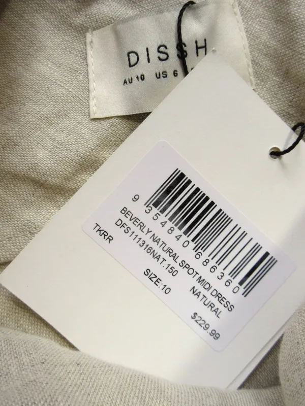 NWT DISSH Beverly in Natural Spot Linen Scoop Back Sleeveless Maxi Dress US 6 - Image 8