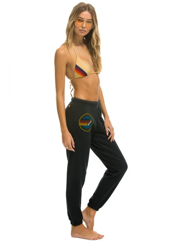 Aviator Nation Venice Sweatpants Charcoal Grey Rainbow Logo Size XS - Image 3