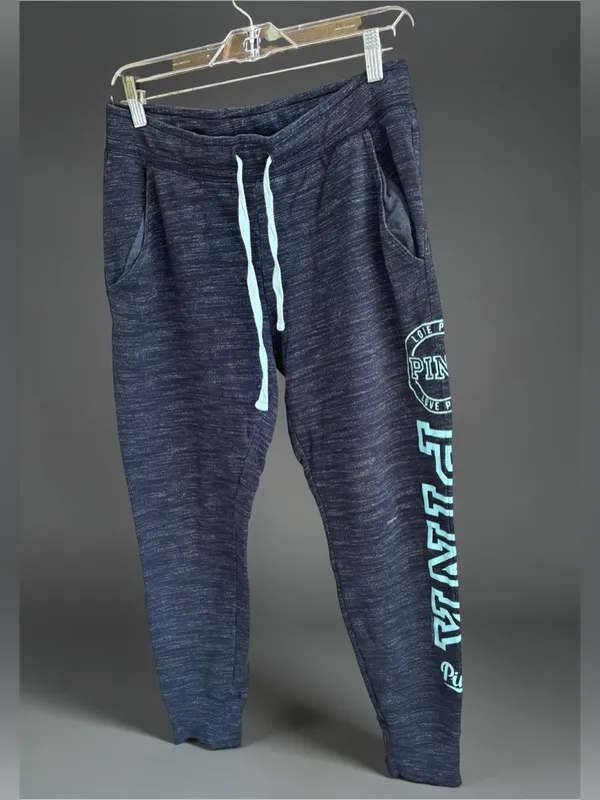 Victoria's Secret PINK black multi-logo skinny jogger sweatpants. - Image 3