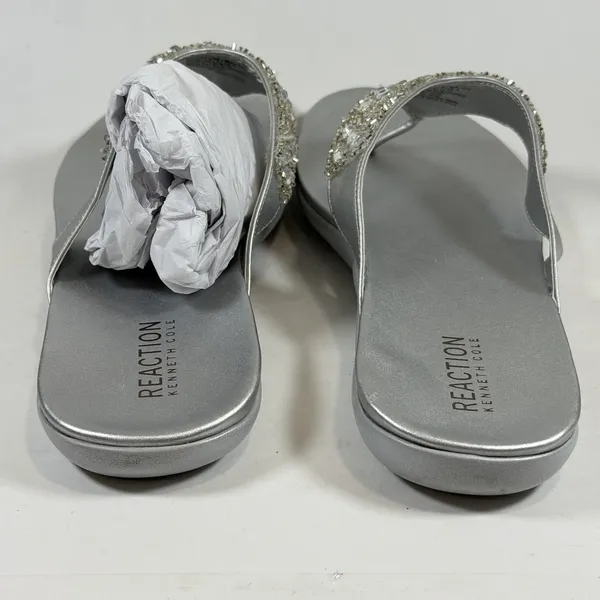 Kenneth‎ Cole REACTION Size-10M Women's Glam-Athon Thong Sandal Silver - Image 6