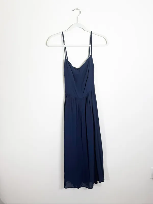 Reformation Rosehip Midi Dress Navy Blue Size 6 - Image 2