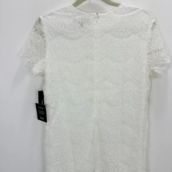 Lulus Take Me to Brunch Ivory Lace Shift Dress Wedding Bridal Party Small NWT - Image 9