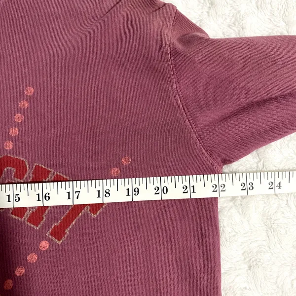 Aerie Offline Burgundy Up All Night Club Graphic Long Sleeve Crewneck T-Shirt S - Image 7