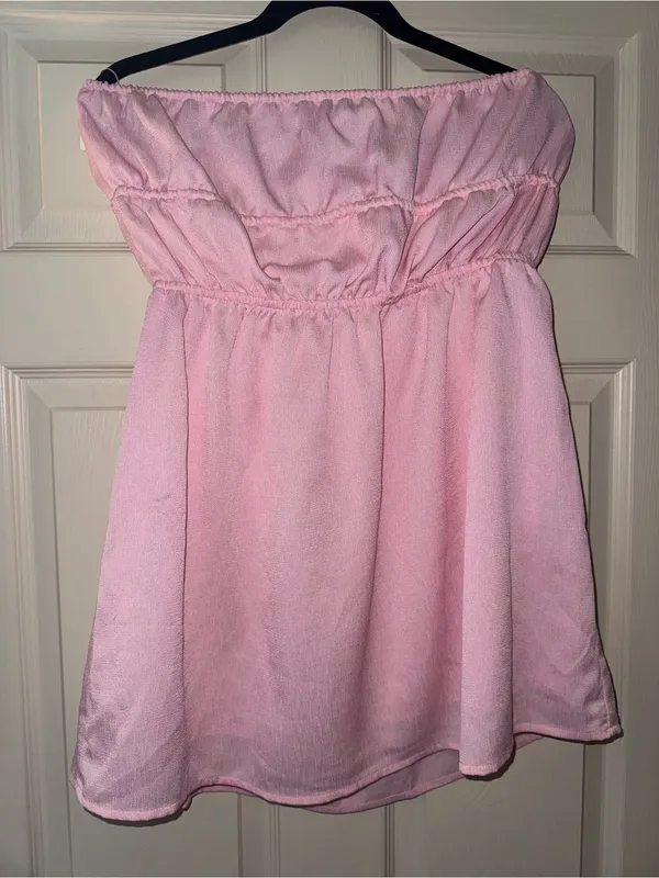 Princess Polly Pastel Pink Strapless Dress - Image 4