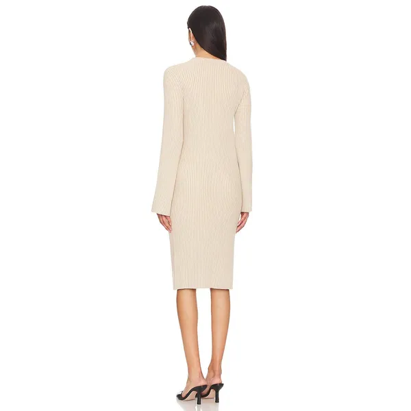 Hatch Lydia Sweater Dress Women 4 Pink Rib Knit Bump Friendly Feminine Maternity - Image 5