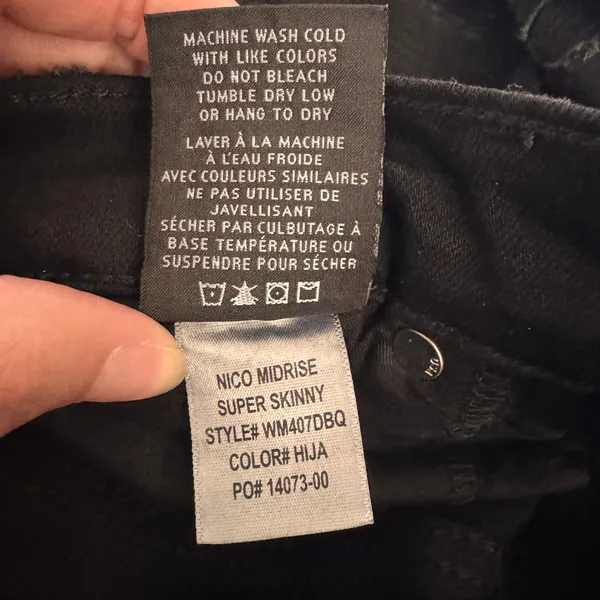 Hudson Jeans Nico Midrise Skinny Jeans‎ Size 27 Black Distressed Ripped Patched - Image 7