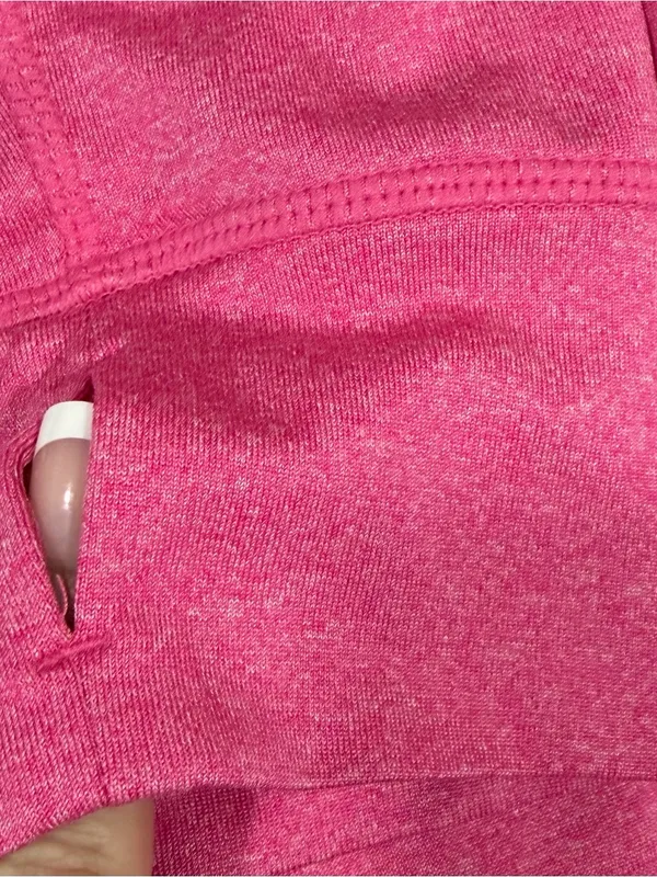 Reebok 1/4 Zip-Up Top Women’s Size Medium Pink Long Sleeve Compression Top - Image 4