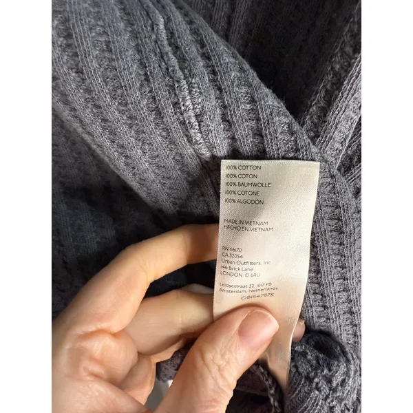 We‎ The Free Thermal Long Sleeve Soft Grunge Indie Boho Top Gray M Slouchy - Image 6