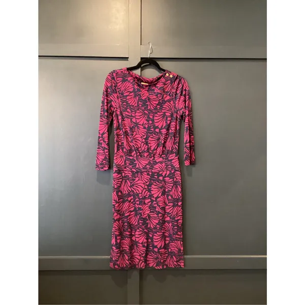 Tory Burch Etta Dress NAVY AZOLLA COMBO in Floral Print Long sleeve Size small - Image 9