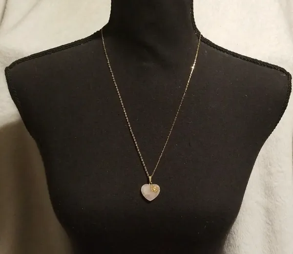 Avon Heart Butterfly Quartz Necklace Gold - Image 2