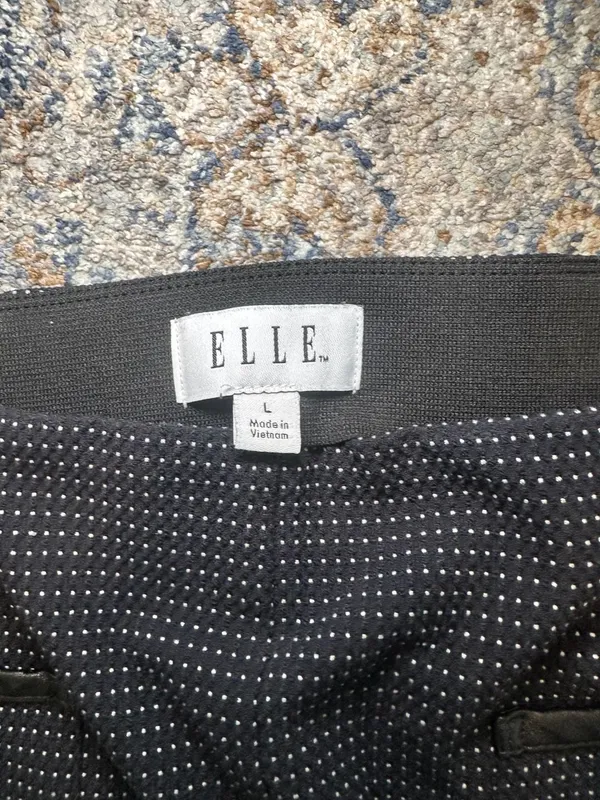 Elle Womens Black Dot Pindot A-Line Mini Skirt Size L - Image 2