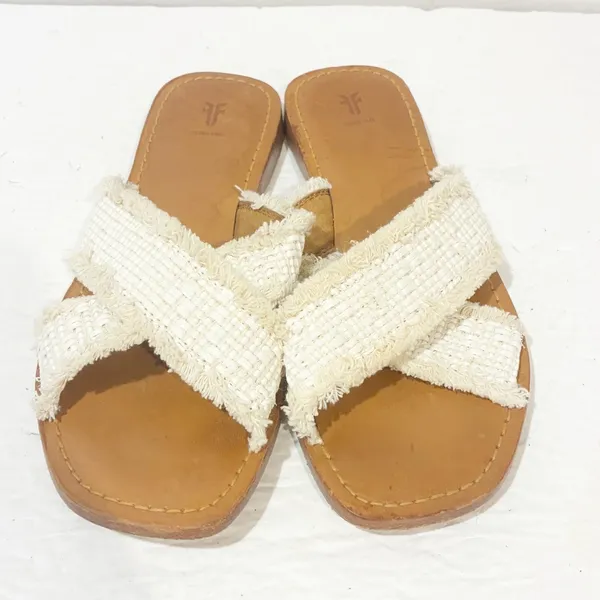 Frye Hayley Frayed Slides Sandals‎ Womens Size 7 - Image 2