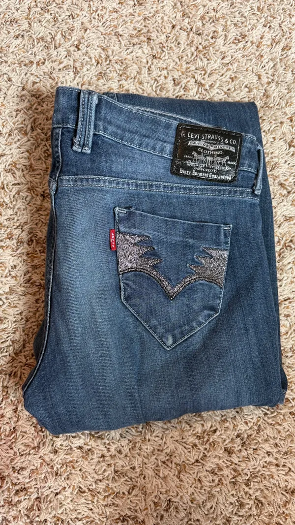 Levi’s Denim Flare Dark Wash Jeans - Image 2