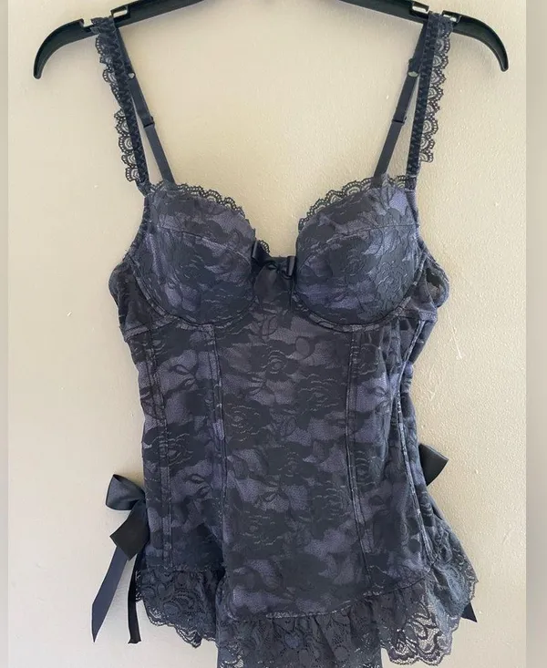 Women’s Lace Lingerie Padded Bra & Slip Dress Size Medium A11 - Image 8